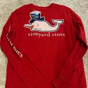 Vineyard vines youth, medium snowman, long sleeve.